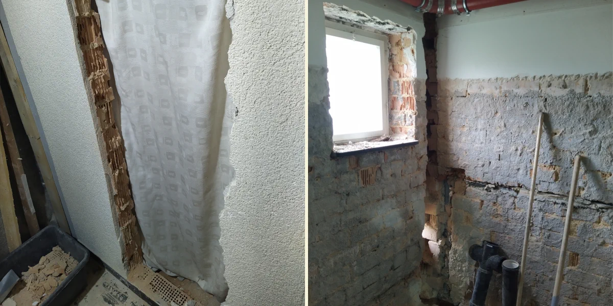 Rohbauansicht eines Raumes