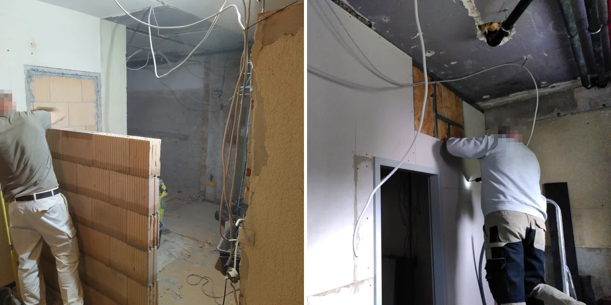 Mauer wird errichtet