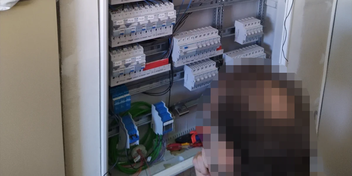 Mit einem Akkuschrauber werden Löcher in eine Sauerkrautplatte gebohrt