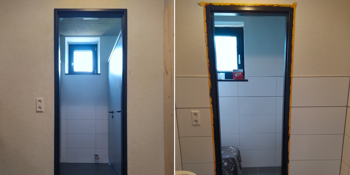 Wand mit 2 Türrahmen ohne Türen